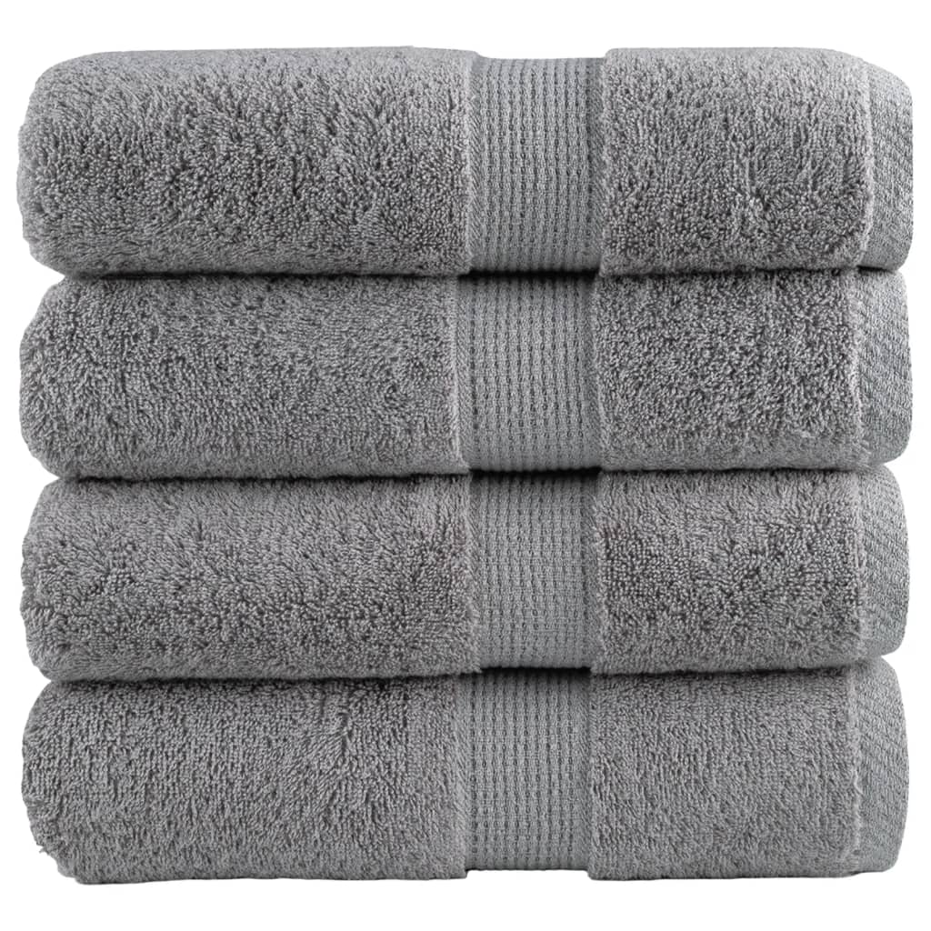 Premium-Waschtücher SOLUND 4 Stk. Grau 30x30 cm 600 g/m²