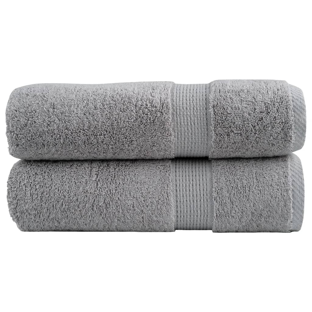 Premium Badetücher SOLUND 2 Stk. Grau 100x150 cm 600 g/m²