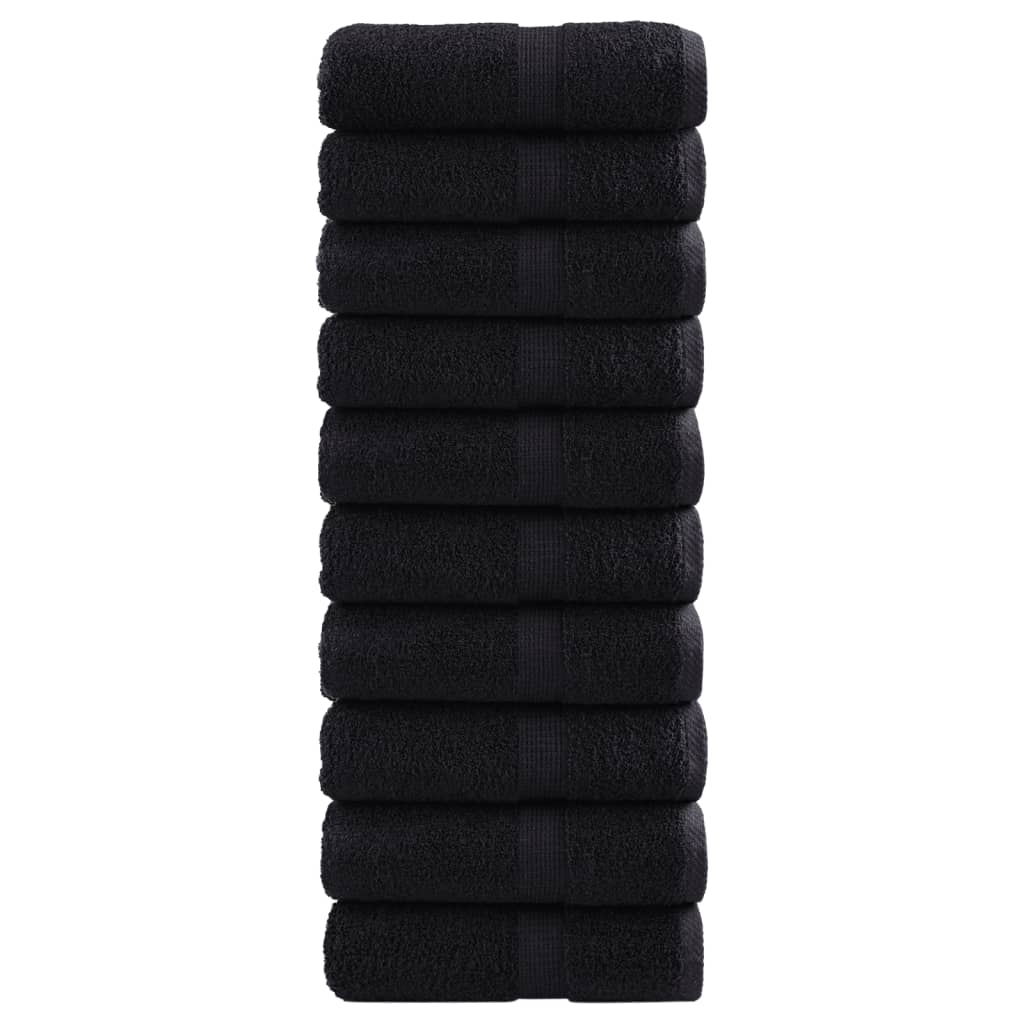 Premium Waschhandtücher SOLUND 10 Stück Schwarz 30x30 cm 600 g/m²