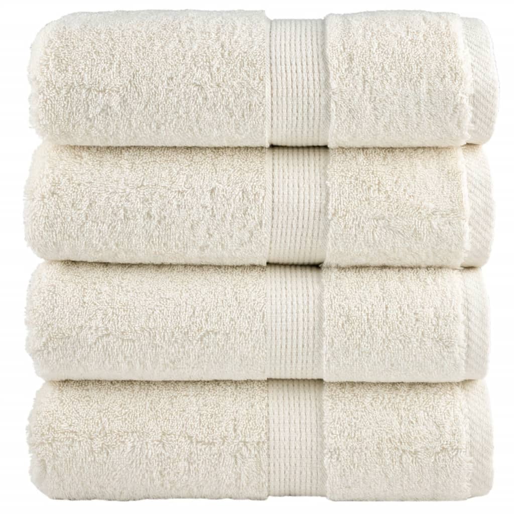 Premium-Gästetücher SOLUND 4 Stk. Cremeweiß 30x50 cm 600 g/m²