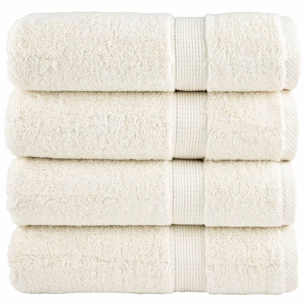 Premium-Handtücher SOLUND 4 Stk. Cremeweiß 50x100 cm 600 g/m²