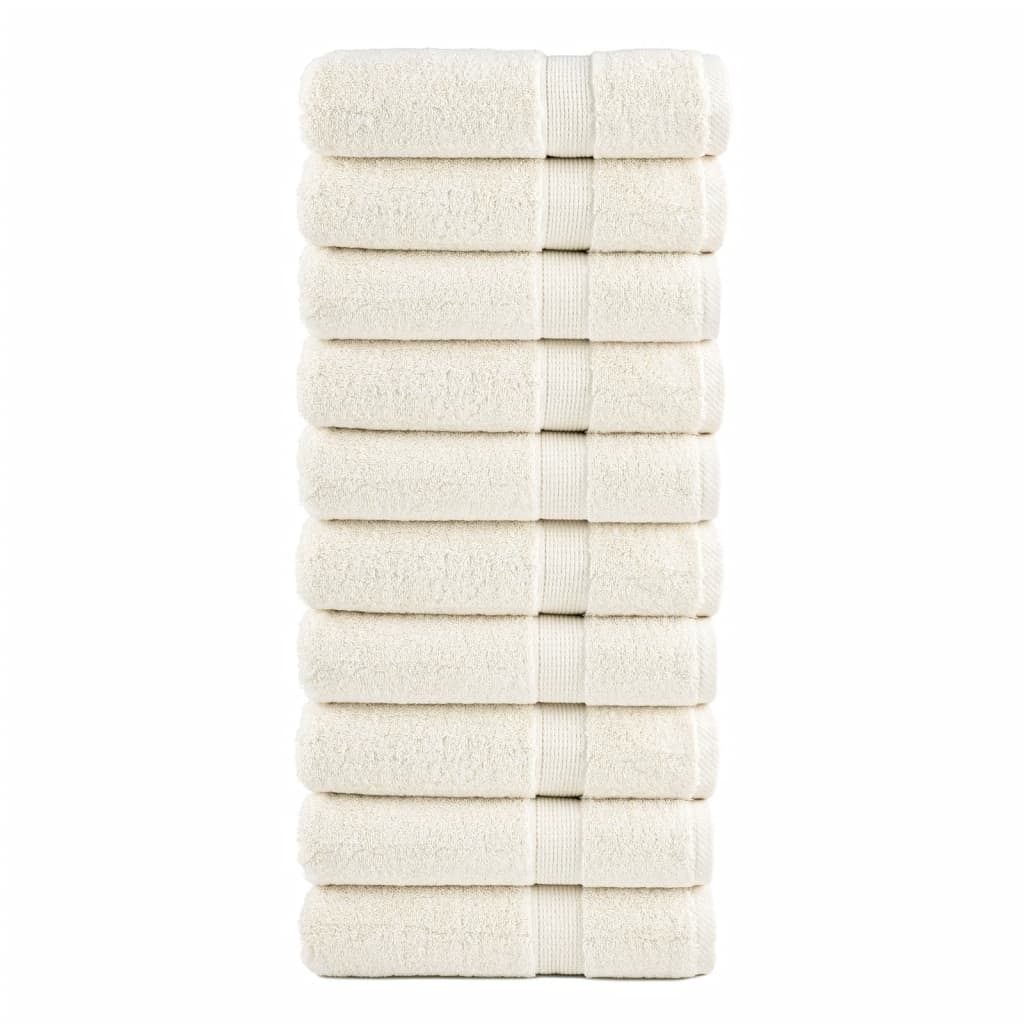 Premium-Handtücher SOLUND 10 Stk. Cremeweiß 50x100 cm 600 g/m²
