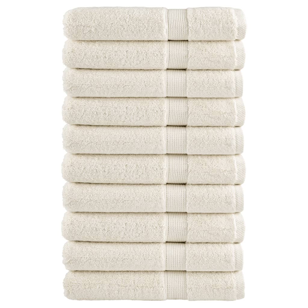 Premium-Saunatücher SOLUND 10 Stk. Cremeweiß 80x200 cm 600 g/m²