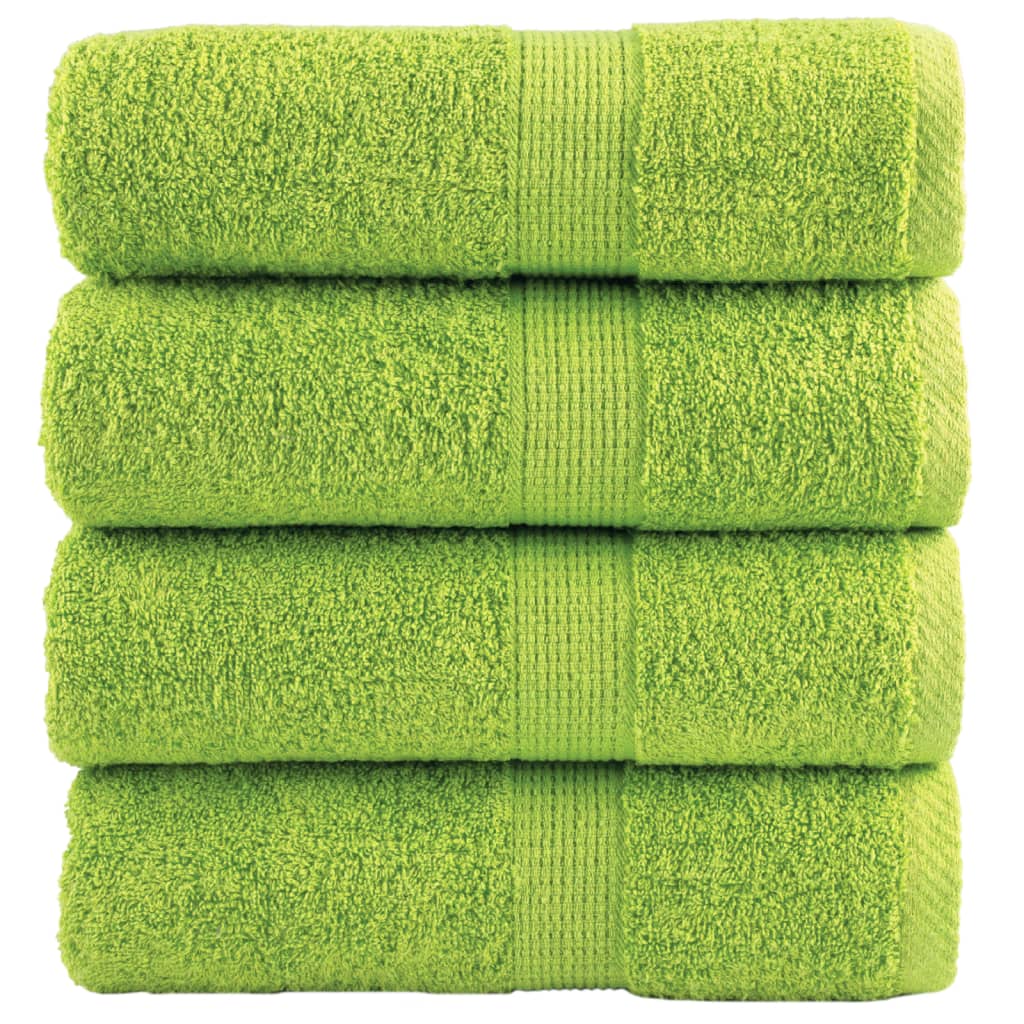 Premium-Gästetücher SOLUND 4 Stk. Apfelgrün 30x50 cm 600 g/m²