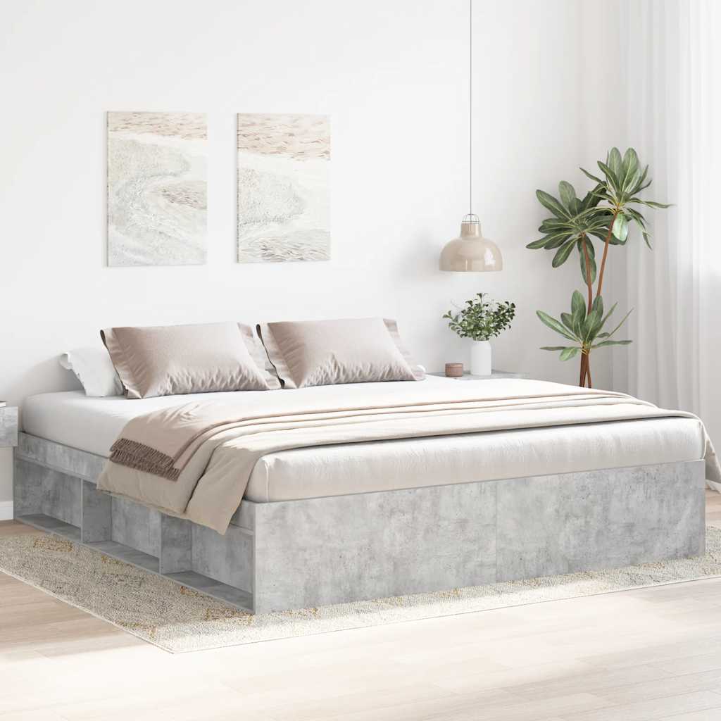 Bettgestell Betongrau 180x200 cm