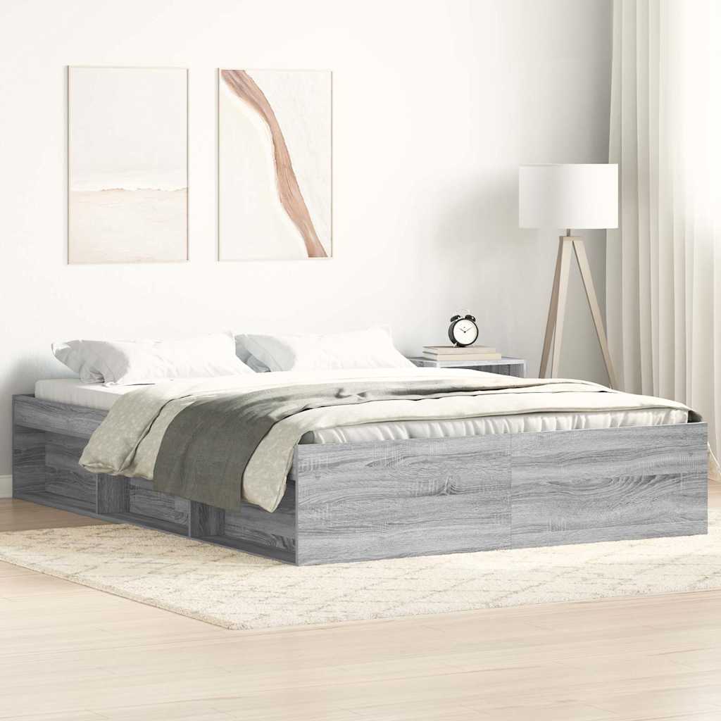 Bettgestell Grau Sonoma 120x190 cm