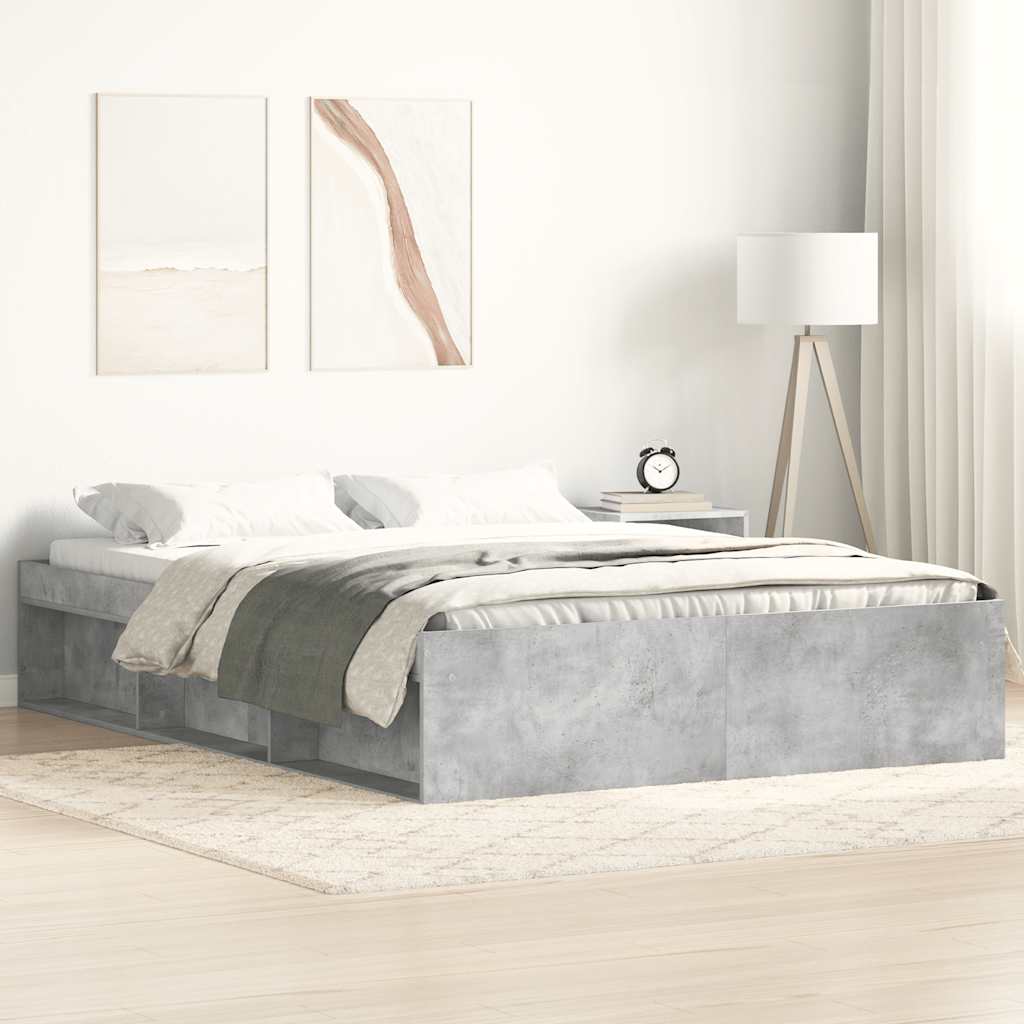 Bettgestell Betongrau 135x190 cm