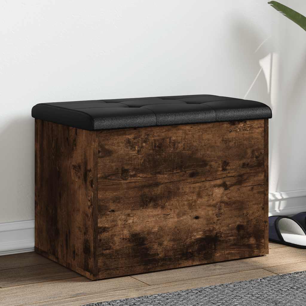 Sitzbank mit Stauraum Räuchereiche 62x42x45 cm Holzwerkstoff