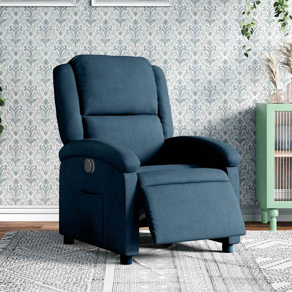 Relaxsessel Elektrisch Blau Samt