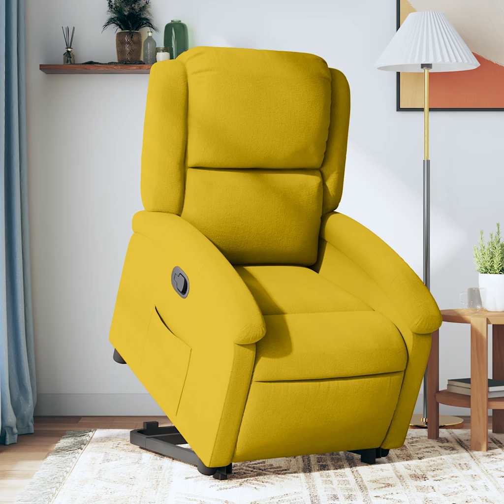 Relaxsessel mit Aufstehhilfe Gelb Samt