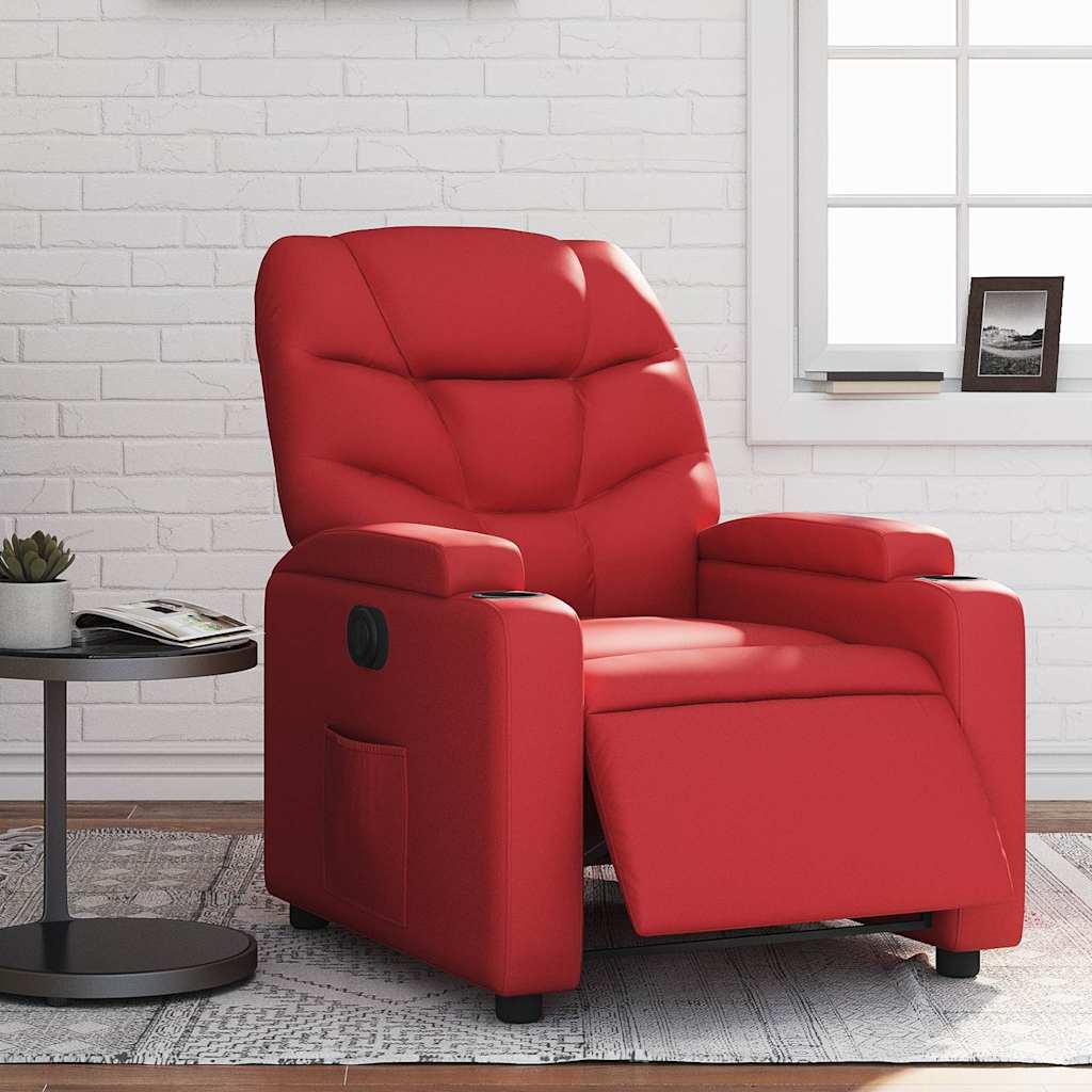 Relaxsessel Elektrisch Rot Kunstleder