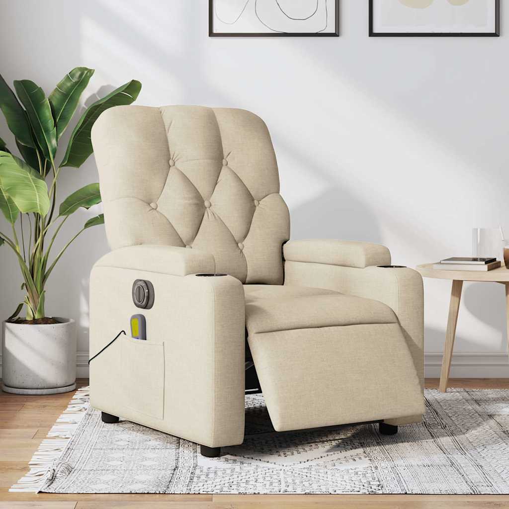 Massagesessel Elektrisch Creme Stoff