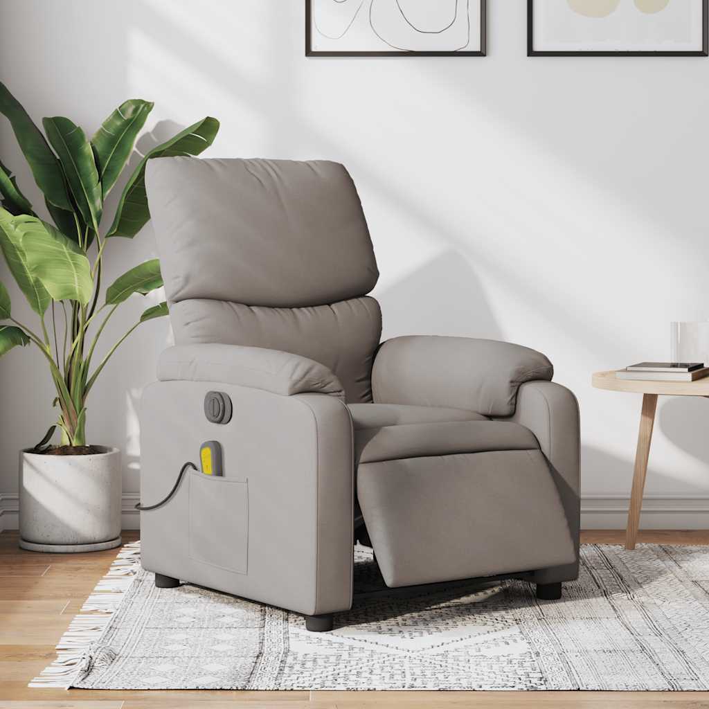 Massagesessel Elektrisch Taupe Stoff