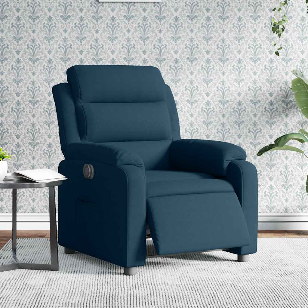 Relaxsessel Elektrisch Blau Samt