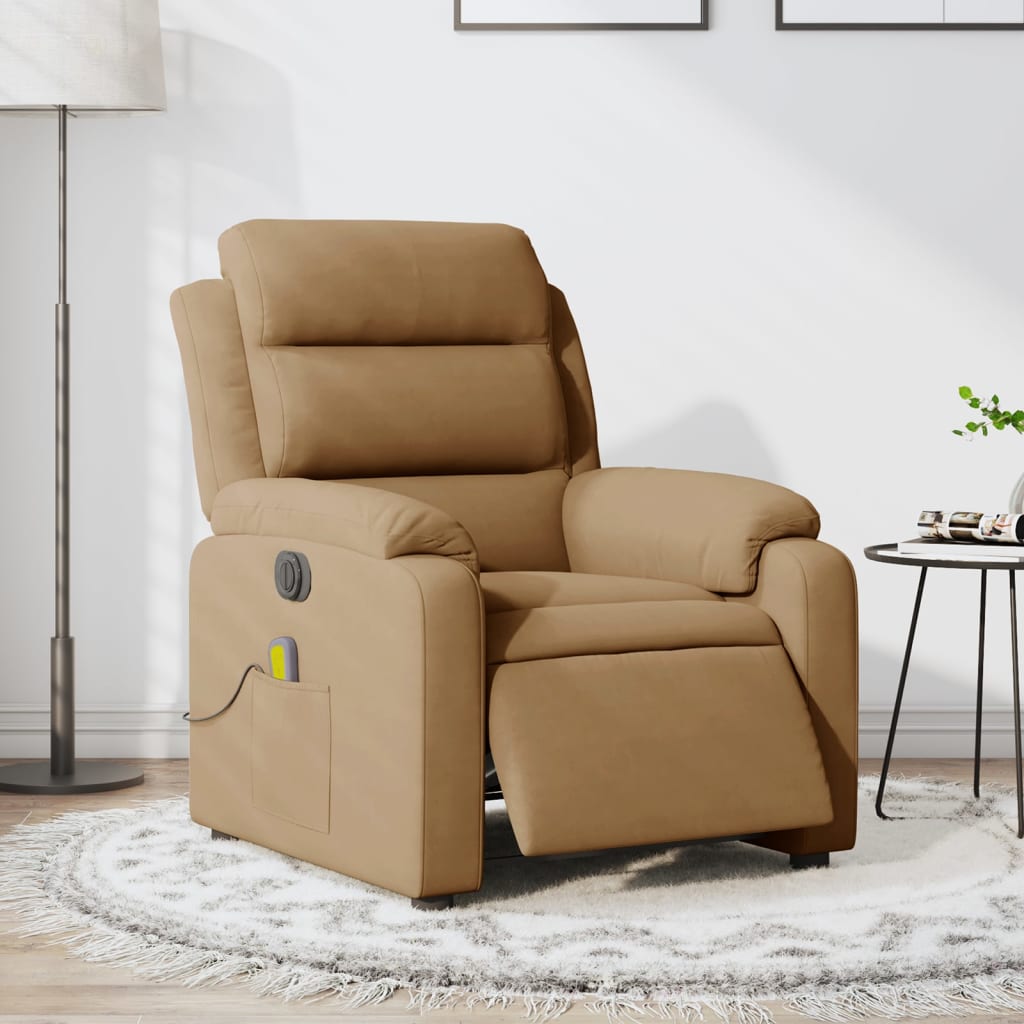 Massagesessel Elektrisch Braun Samt