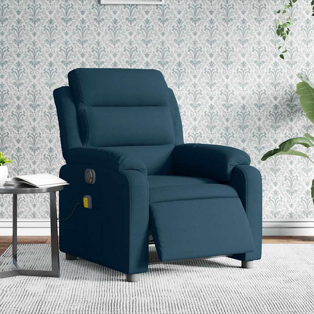 Massagesessel Elektrisch Blau Samt