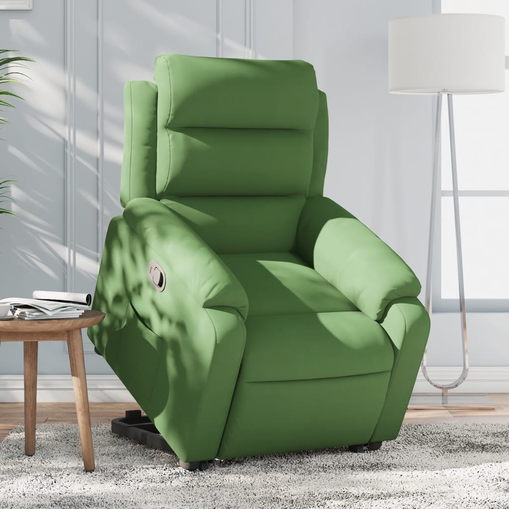 Relaxsessel mit Aufstehhilfe Hellgrün Samt