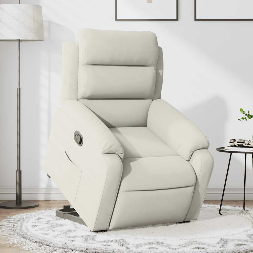 Relaxsessel mit Aufstehhilfe Creme Samt