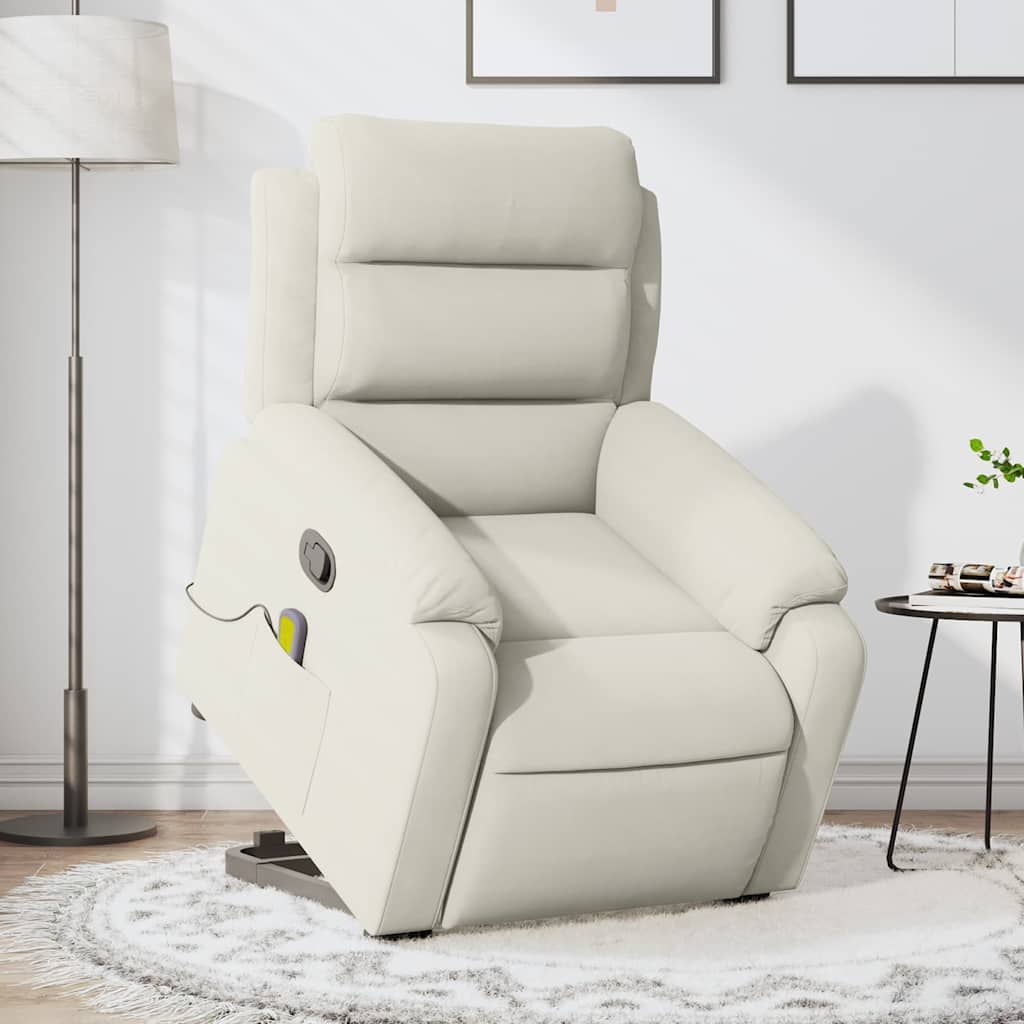 Massagesessel mit Aufstehhilfe Creme Samt