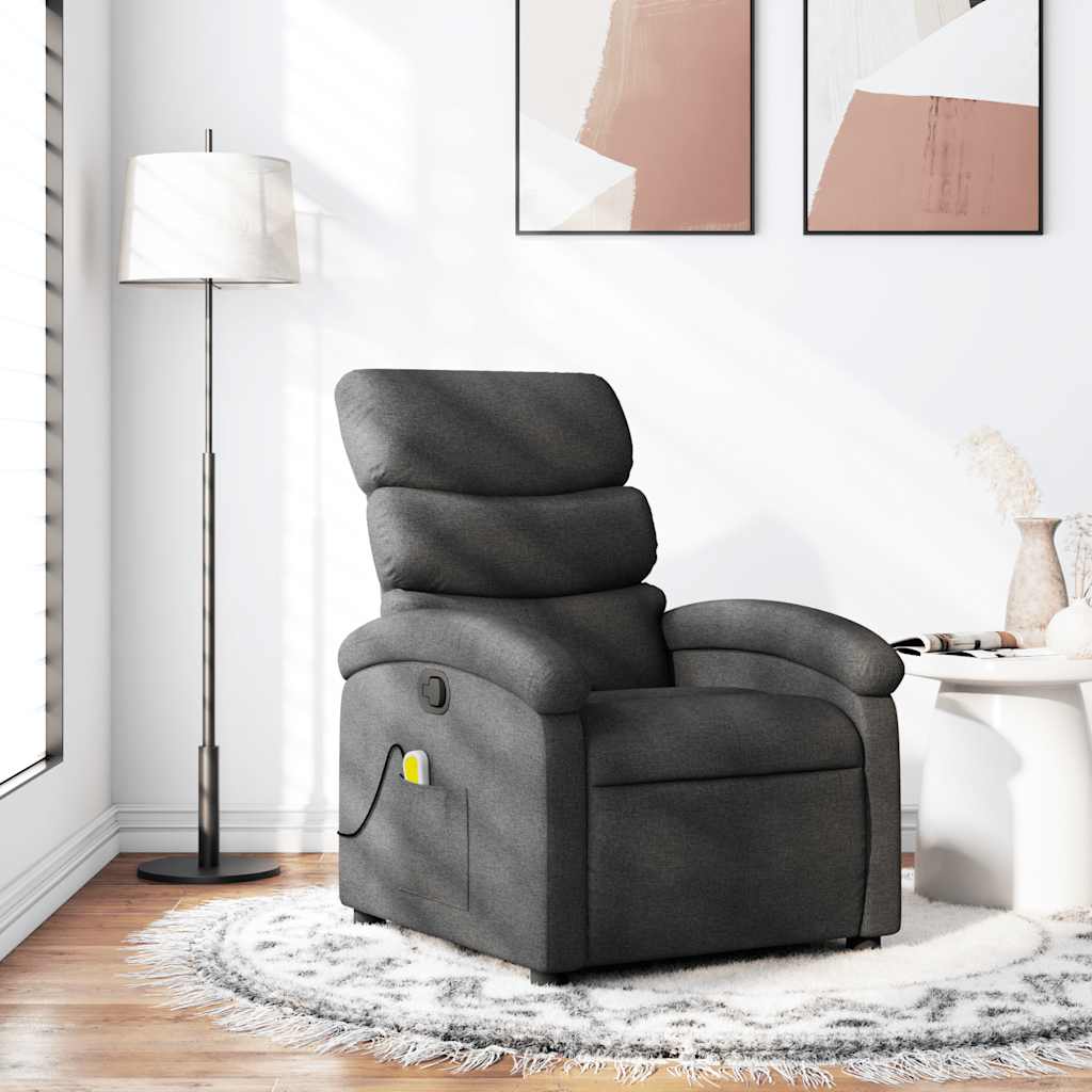 Massage-Relaxsessel, Stoff, Dunkelgrau