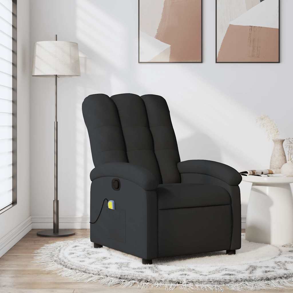 Massage-Relaxsessel, schwarzer Stoff