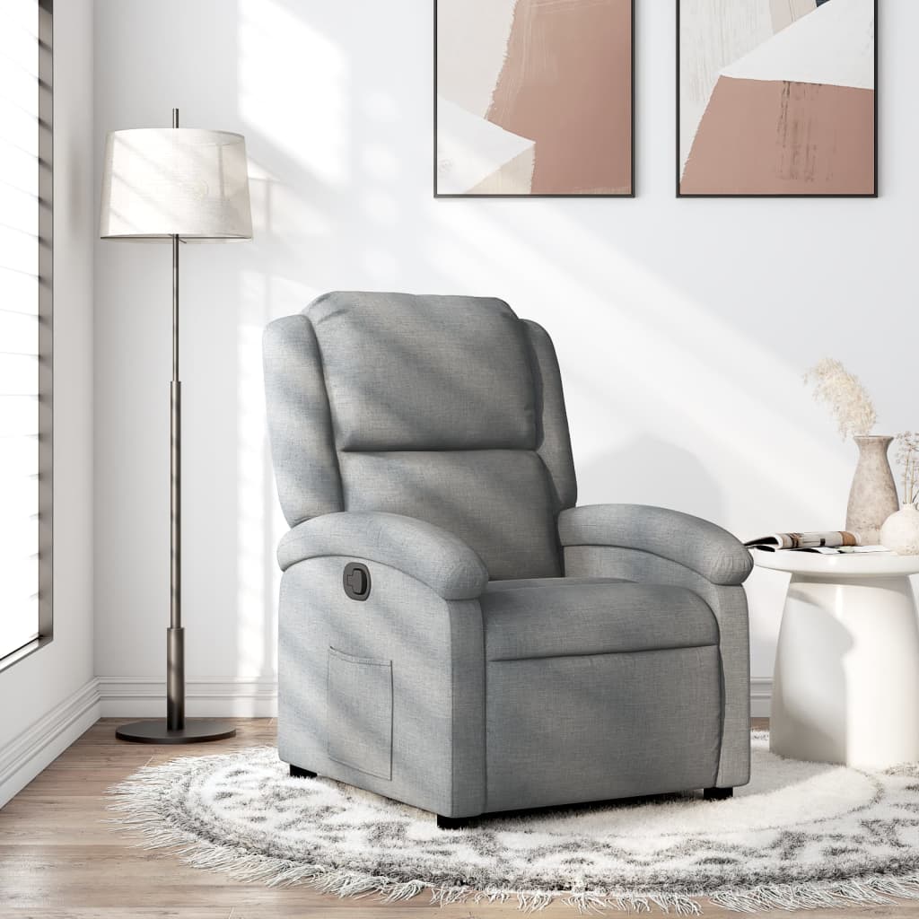Relaxsessel, hellgrauer Stoff