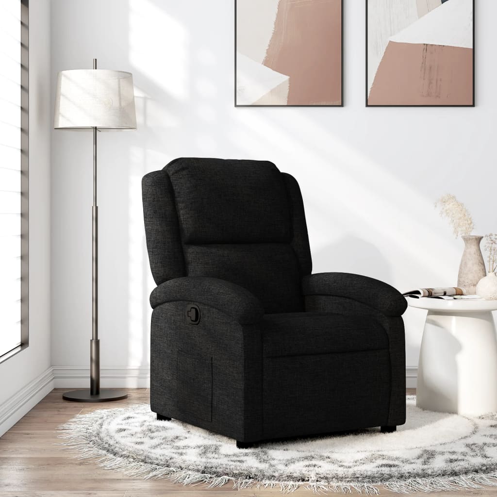 Relaxsessel, schwarzer Stoff