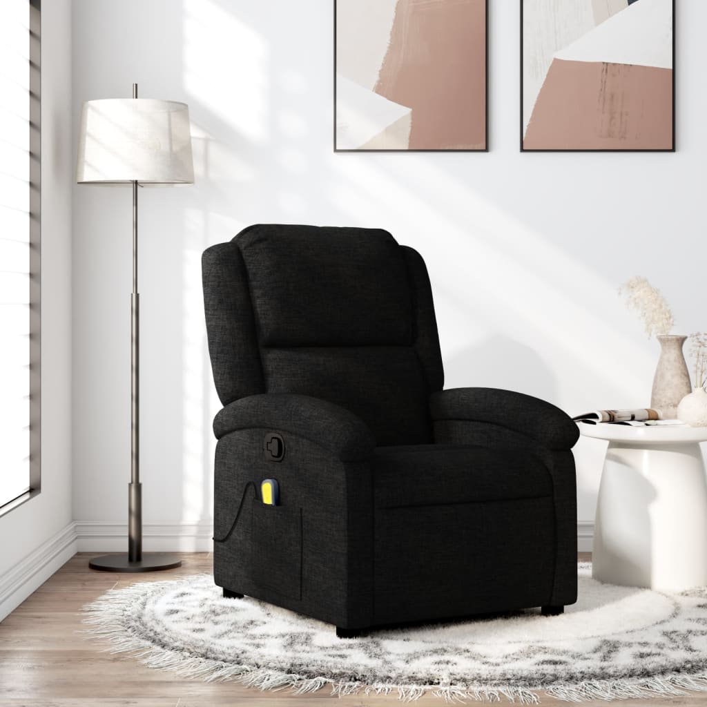 Massage-Relaxsessel, schwarzer Stoff