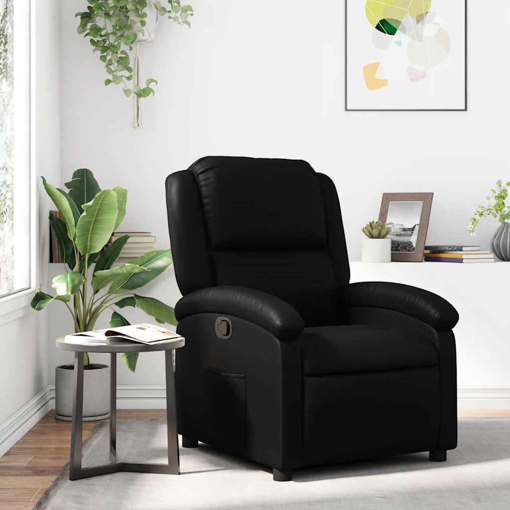 Relaxsessel, Kunstleder, Schwarz