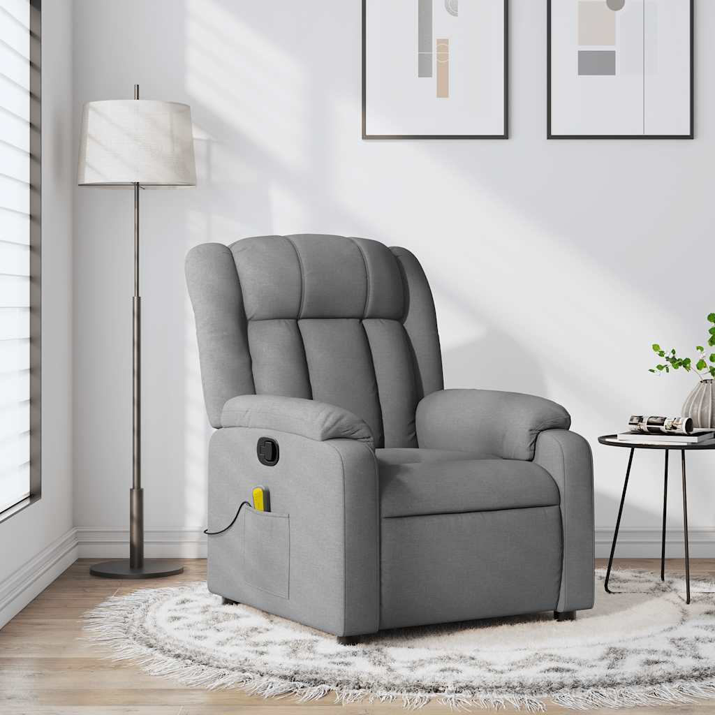 Massage-Relaxsessel, hellgrauer Stoff