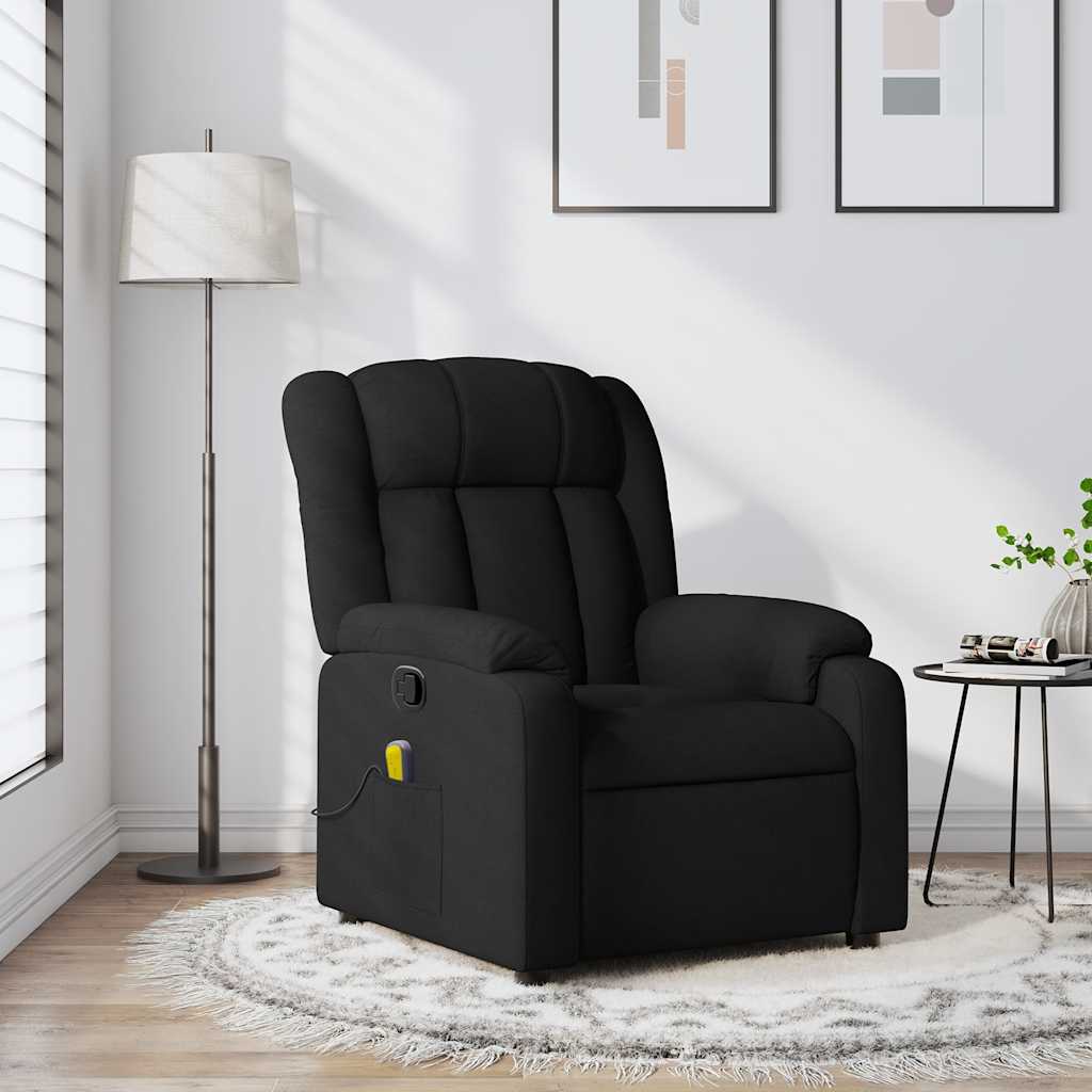 Massage-Relaxsessel, schwarzer Stoff