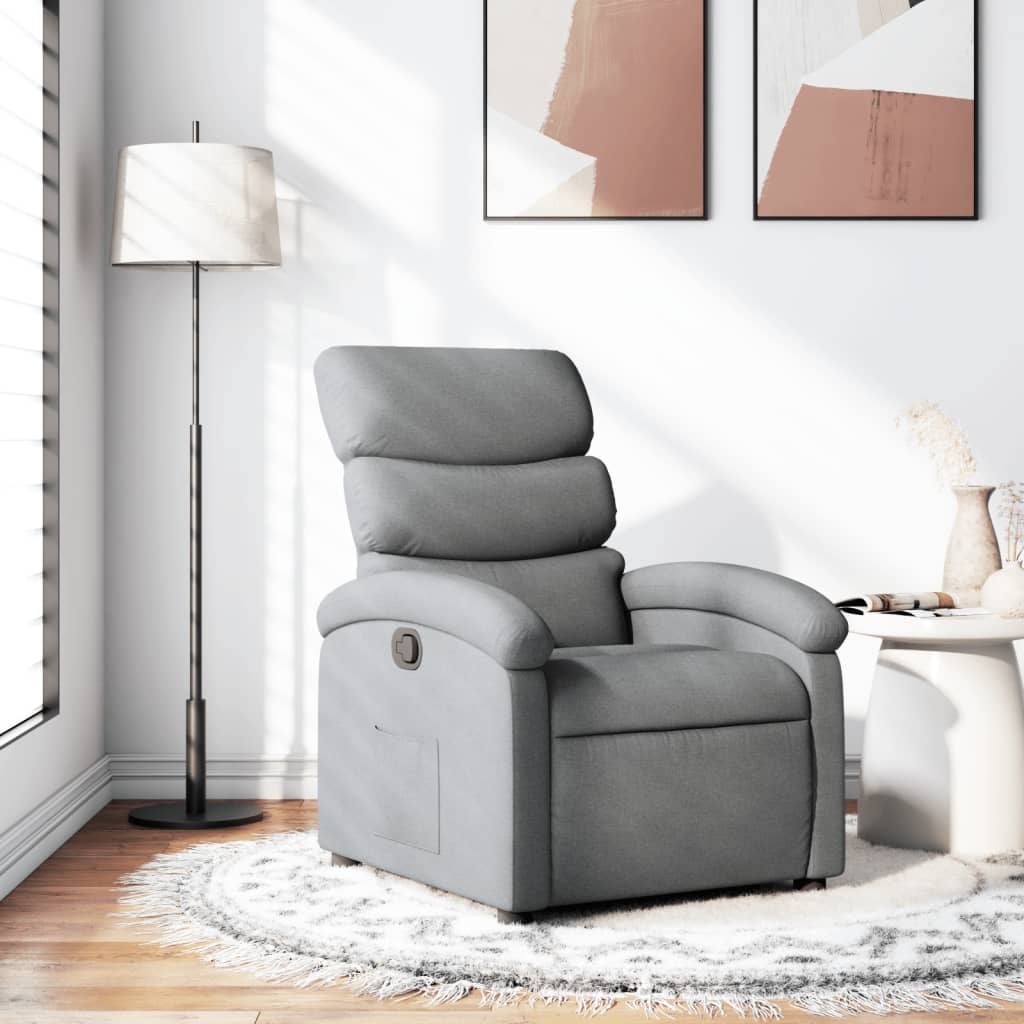 Relaxsessel, hellgrauer Stoff