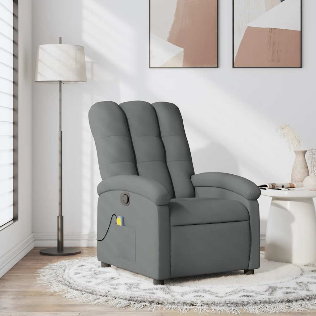 Massage-Relaxsessel, Stoff, Dunkelgrau