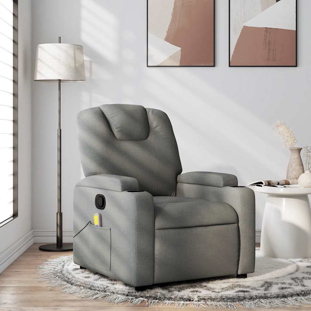 Massage-Relaxsessel, Stoff, Dunkelgrau