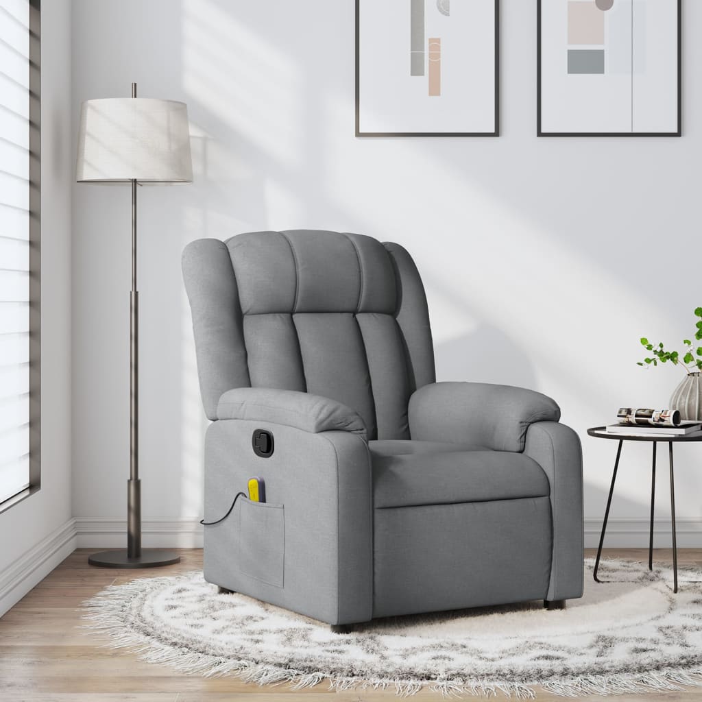 Massage-Relaxsessel, hellgrauer Stoff