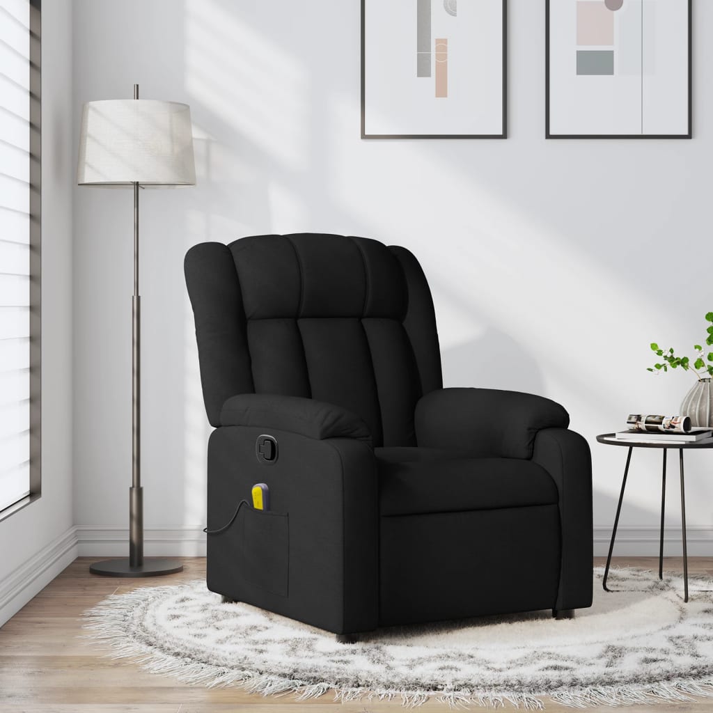 Massage-Relaxsessel, schwarzer Stoff