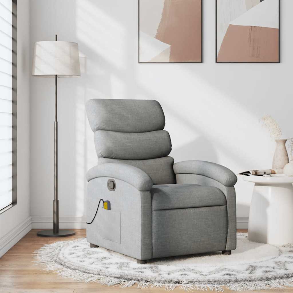 Massagesessel Hellgrau Stoff