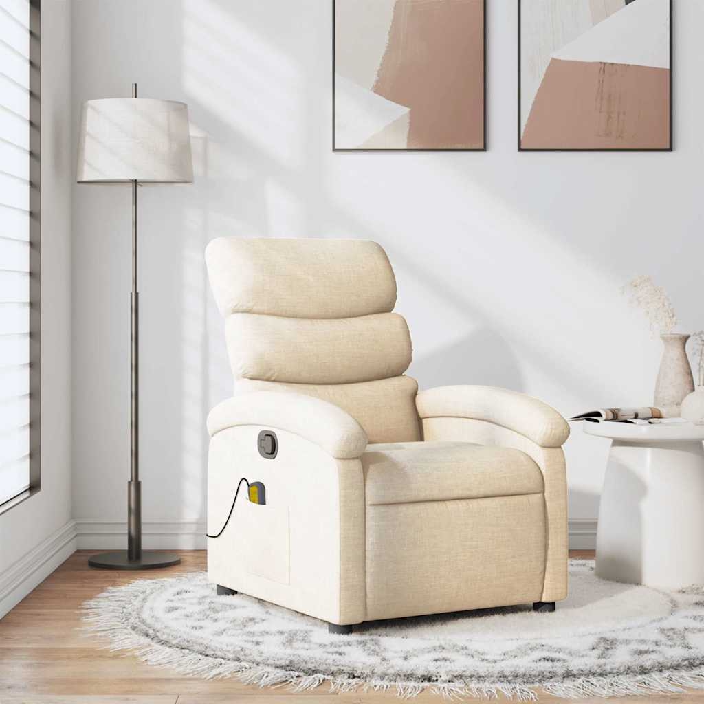 Massagesessel Creme Stoff