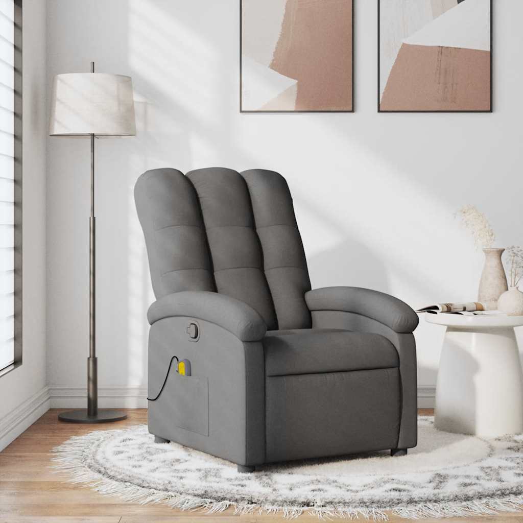 Massagesessel Dunkelgrau Stoff