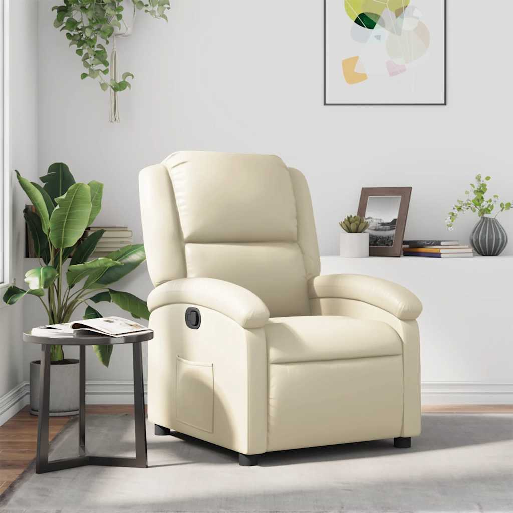 Relaxsessel Creme Kunstleder