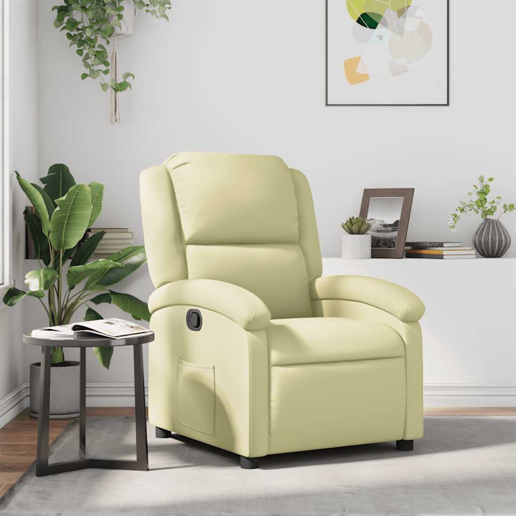 Relaxsessel Creme Echtleder