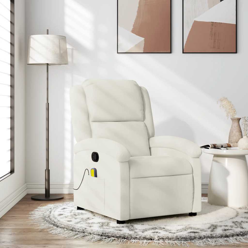 Massagesessel Creme Samt