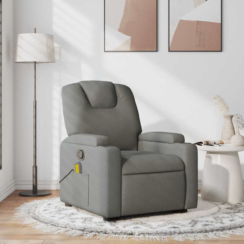 Massagesessel Dunkelgrau Stoff