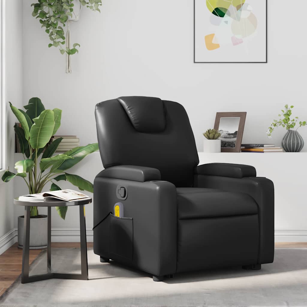 Massagesessel Schwarz Kunstleder