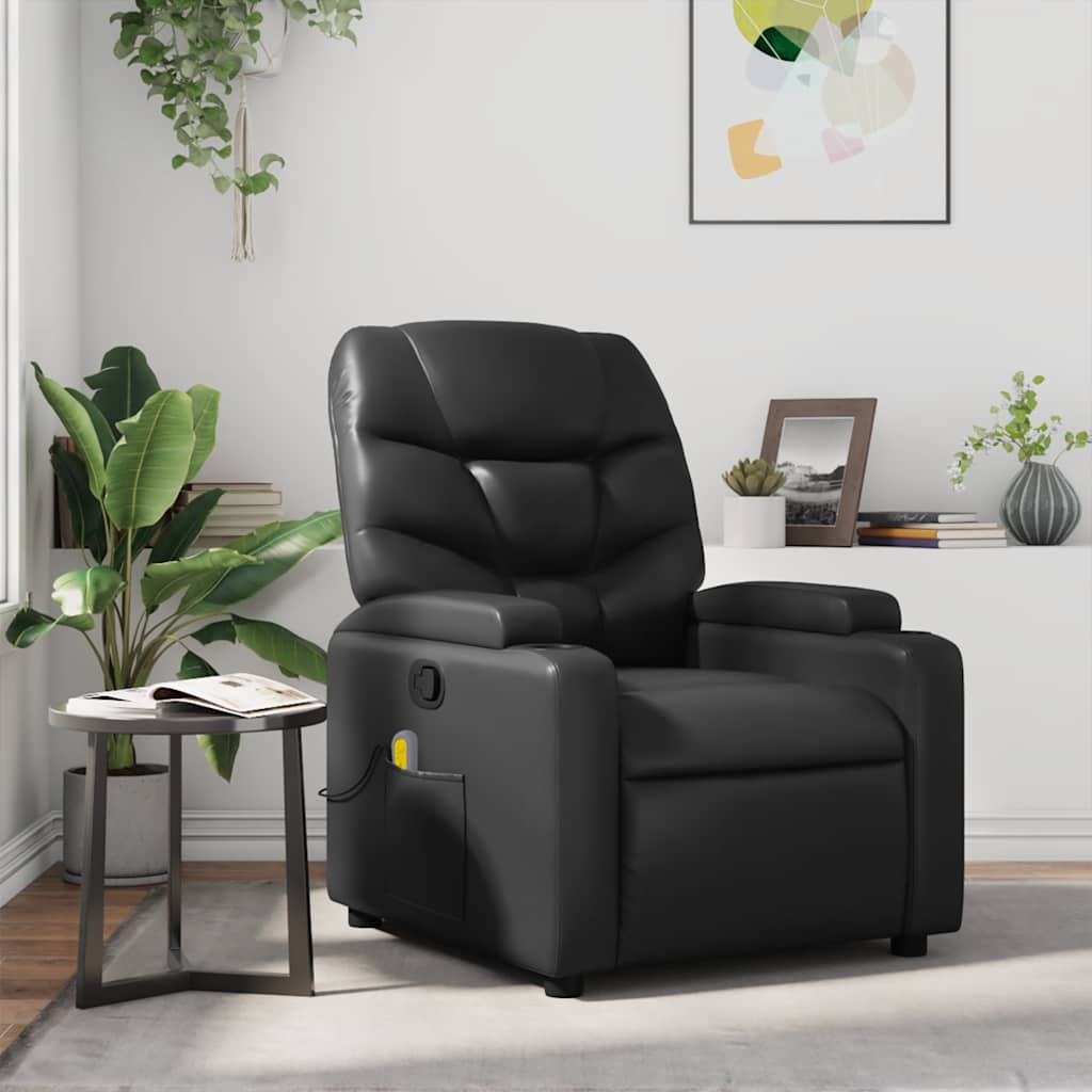 Massagesessel Schwarz Kunstleder