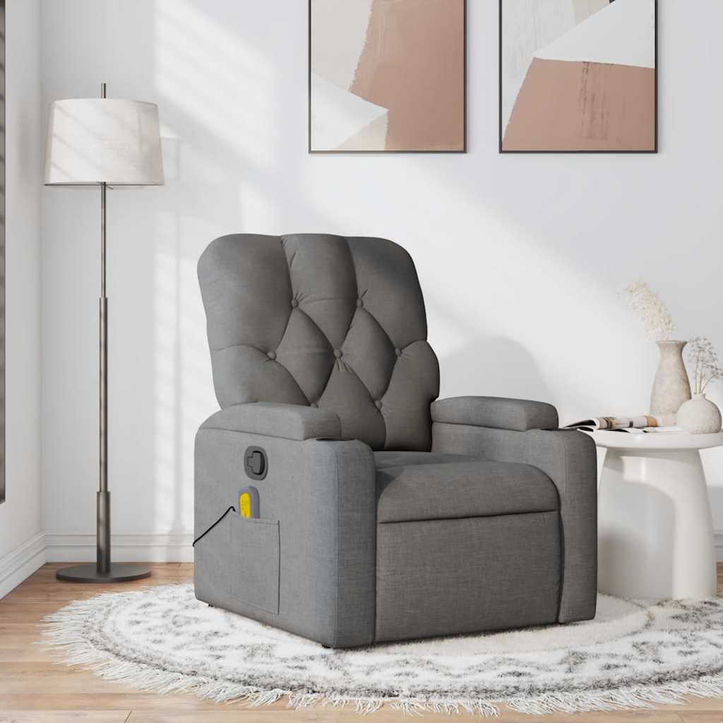 Massagesessel Dunkelgrau Stoff