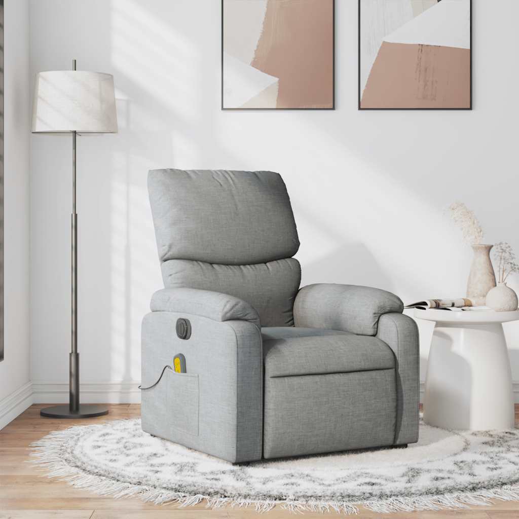 Massagesessel Hellgrau Stoff