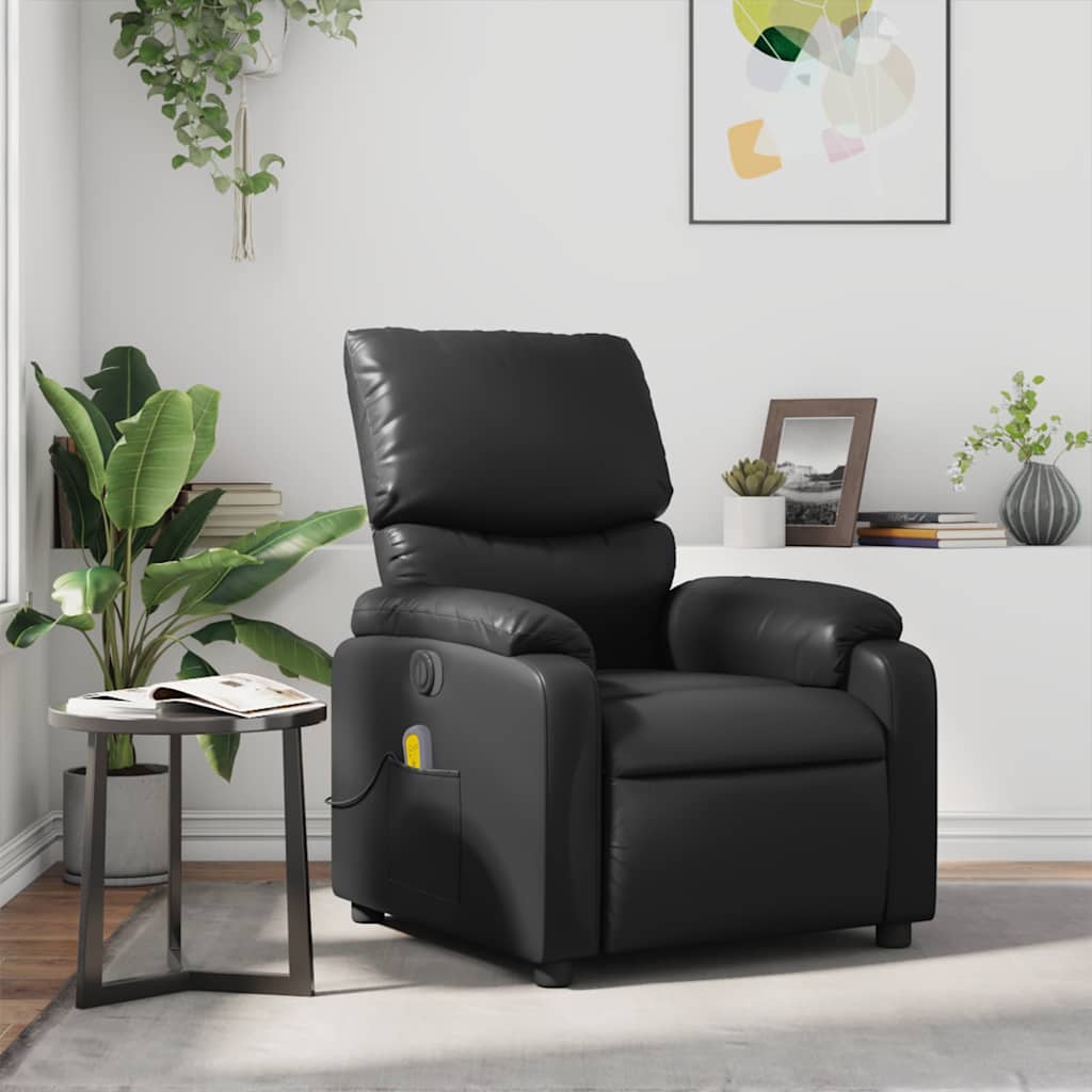 Massagesessel Schwarz Kunstleder
