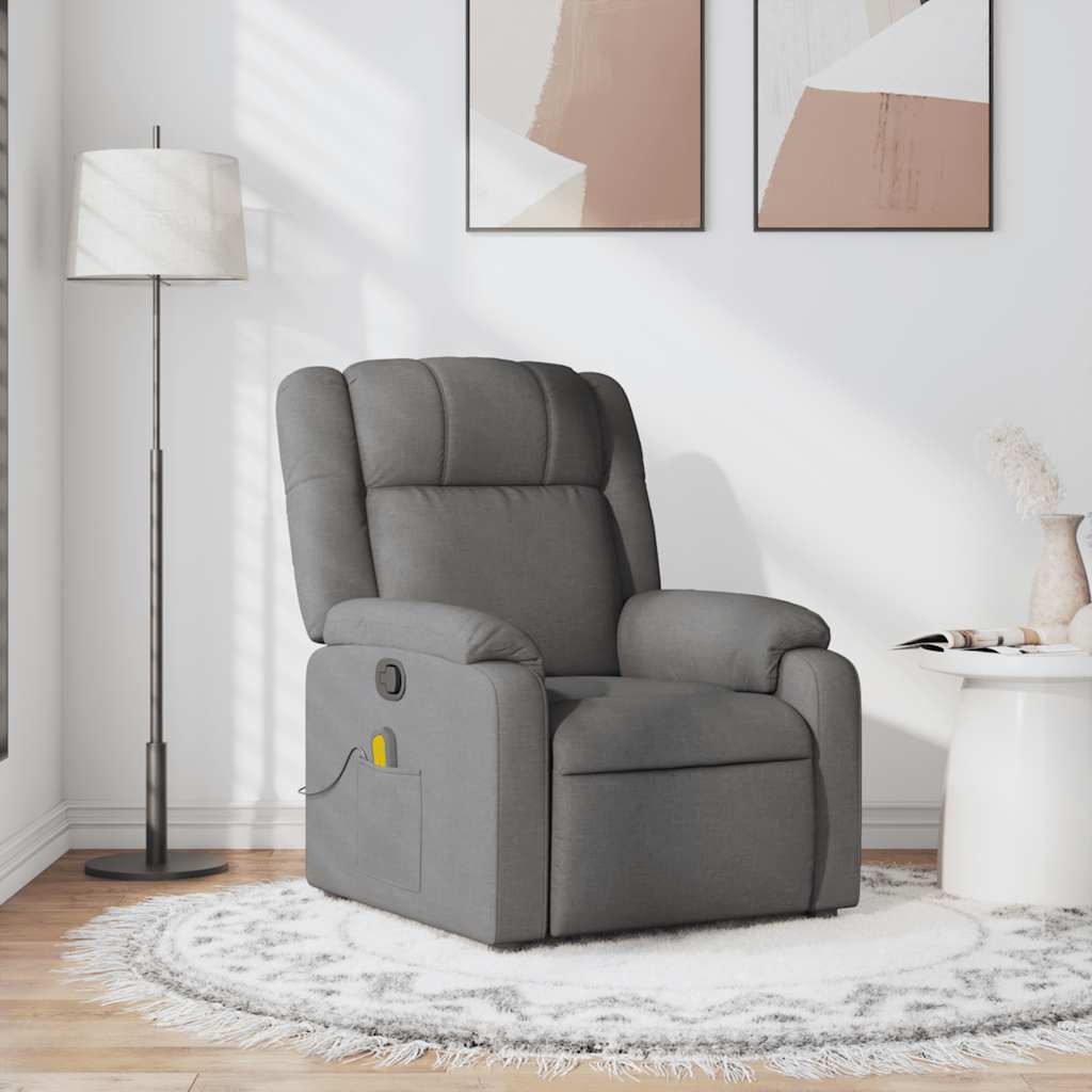 Massagesessel Dunkelgrau Stoff
