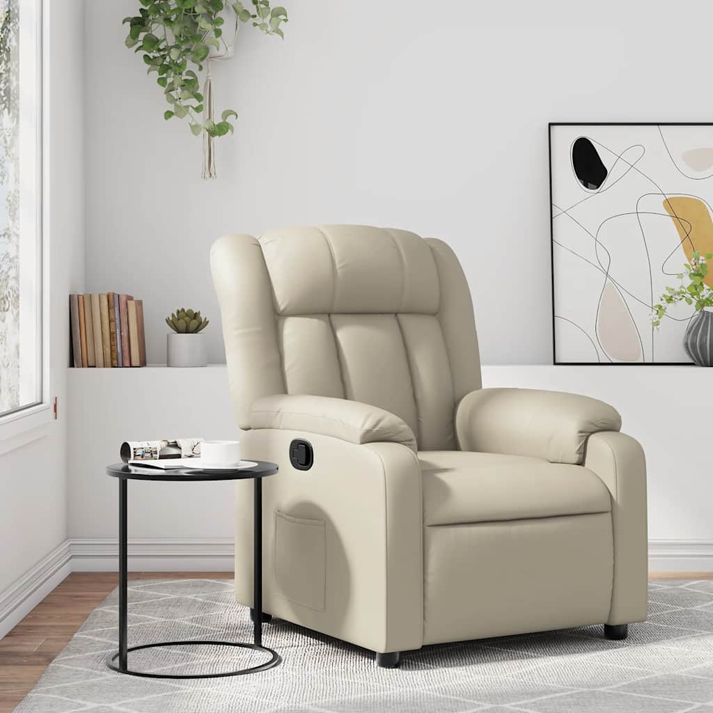 Relaxsessel Creme Kunstleder